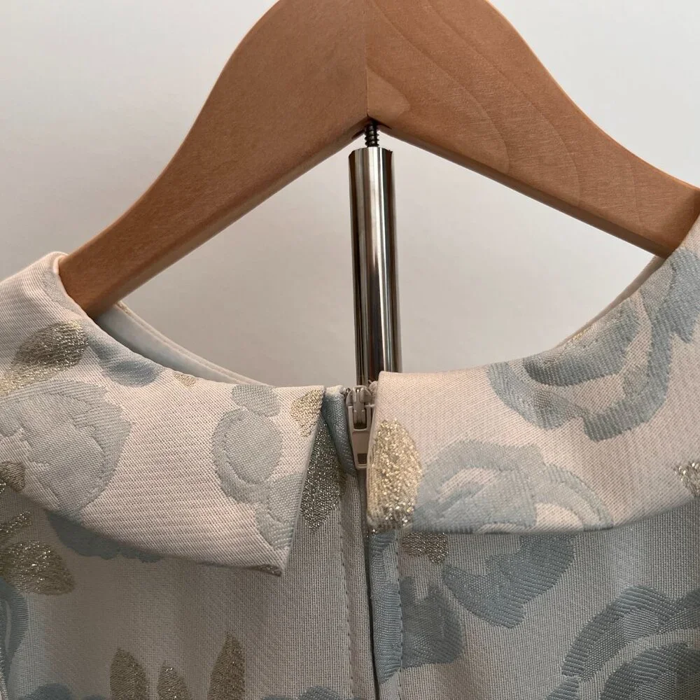 Sweet Kids Blue & Ivory Jacquard Floral Party Dress – NWT - Picture 5 of 10